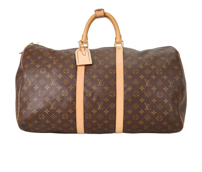 Keepall 55, £820, Handbags, Brown, Canvas, Front view